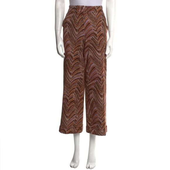CH Carolina‎ Herrera Wide Leg Printed Cropped Pants Size 4 - Picture 1 of 13